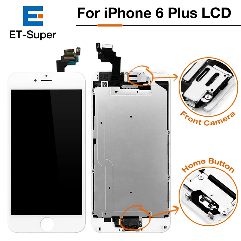 10 шт./лот ЖК экран для iPhone 6 PLUS дисплей полный дигитайзер в сборе запасные части plus