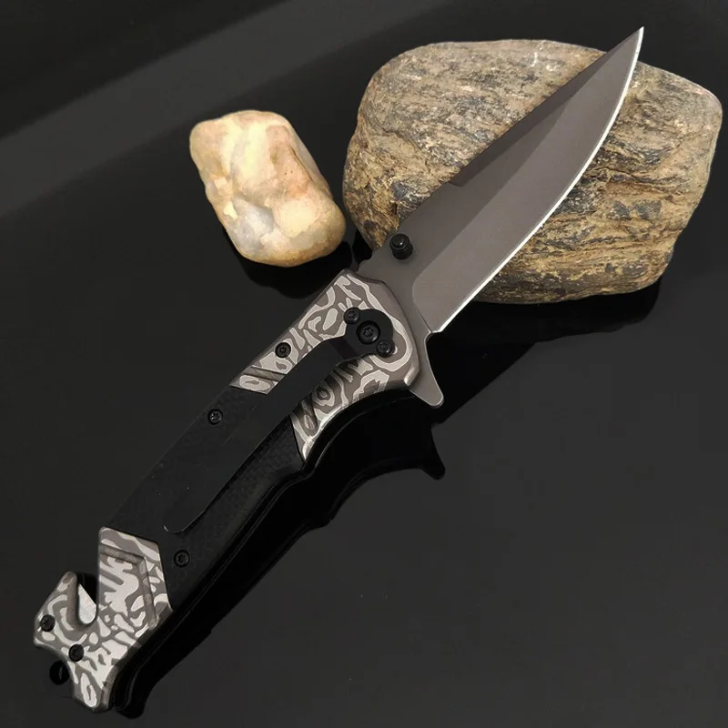 High hardness outdoor folding knife self-defense camping army knife multi-function survival survival knife