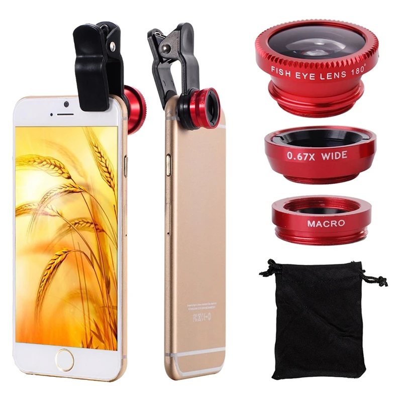 180 градусов Рыбий глаз объектив + широкий угол макро Комплект для iPhone 4 4S 5 5S 5C 6 Plus