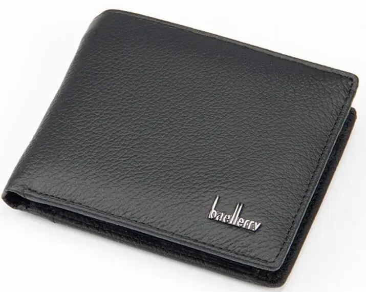 Black Baellerry Лидер продаж из натуральной кожи личи мужской короткий Мужской кошелек с Карманный Кошелек для монет - Цвет: Black
