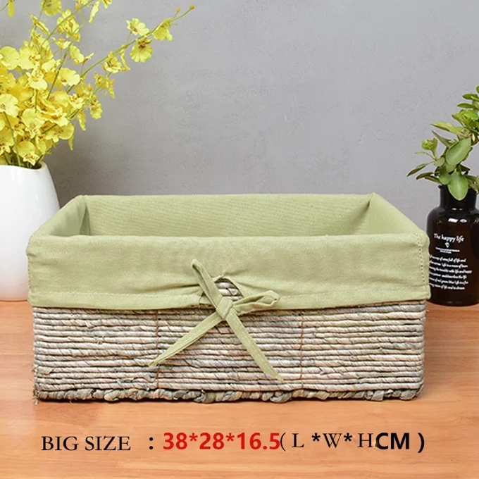 38x28x16.5cm Корзина грязной одежды поддельная плетёная ротанговая косметические корзины для хранения игрушек соломенный набор посуды для снеков кухонные коробки с подкладкой - Цвет: 38x28x16.5cm