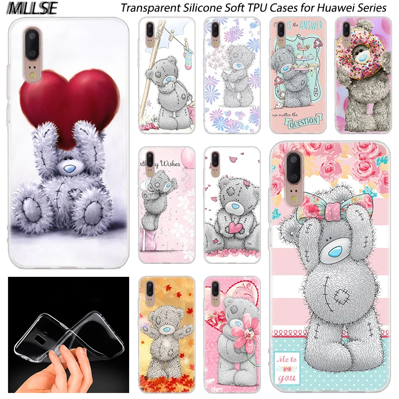Милый мягкий силиконовый чехол Me To You Bear для Huawei P30 P20 P10 P9 P8 Lite 2017 Pro Mini P Smart 2019 Plus