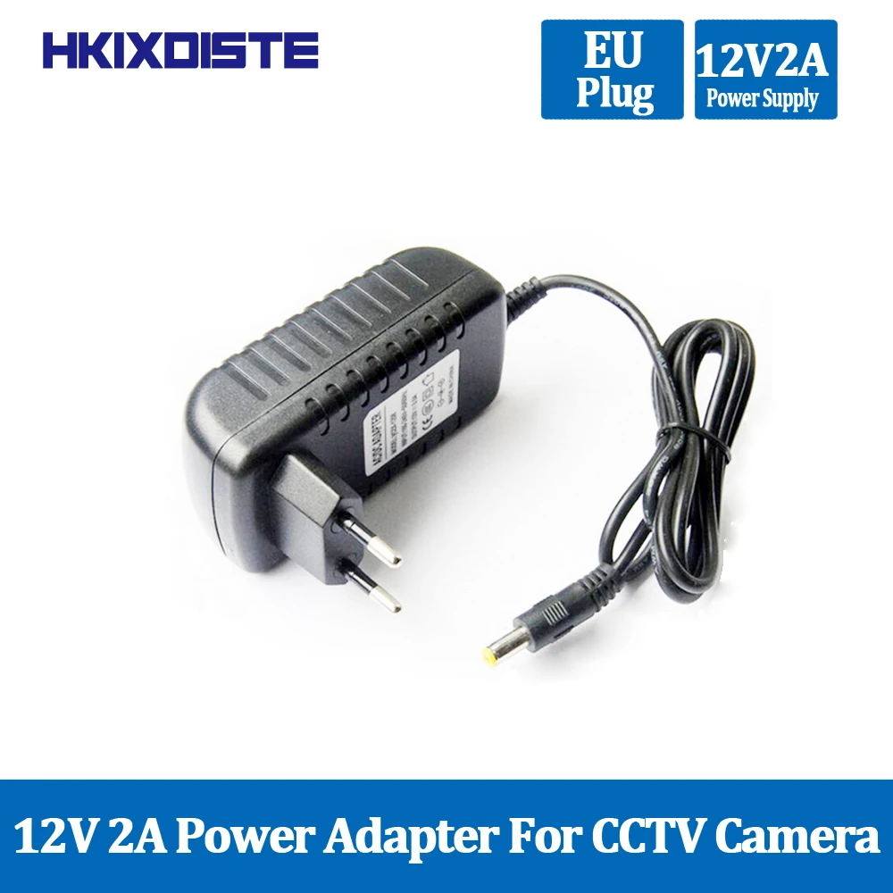 1 шт. 12V2A AC 100 V-240 адаптер конвертер DC 12V 2A 2000mA Питание ЕС Штекер 5,5 мм x 2,1-2,5 мм для Светодиодный CCTV
