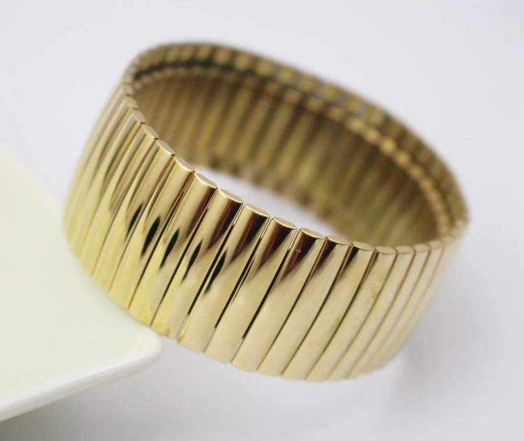 Модные ювелирные изделия из нержавеющей стали золотистый браслет с разрезом для