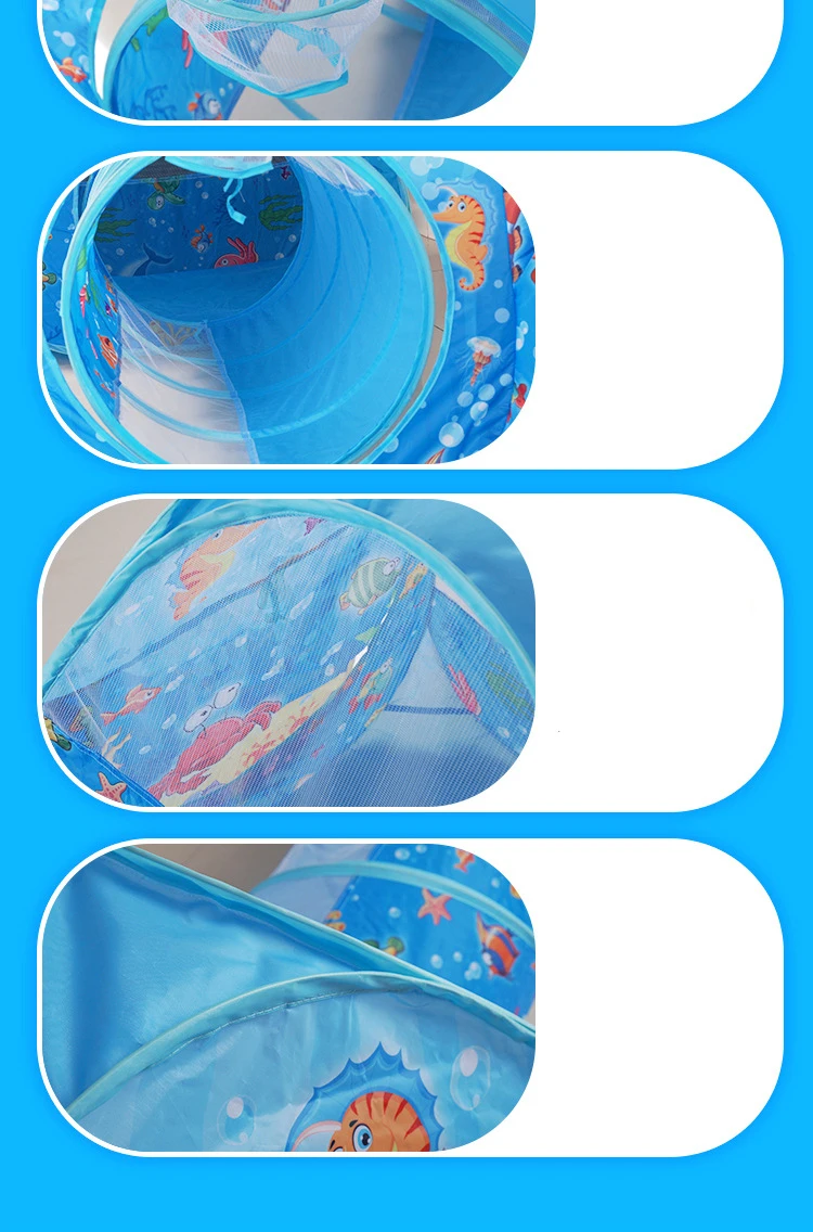 Toys Tunnel Tent Ocean Series Cartoon Game Ball Pits Portable Pool Foldable Children Outdoor Sports Educational Toy With Basket