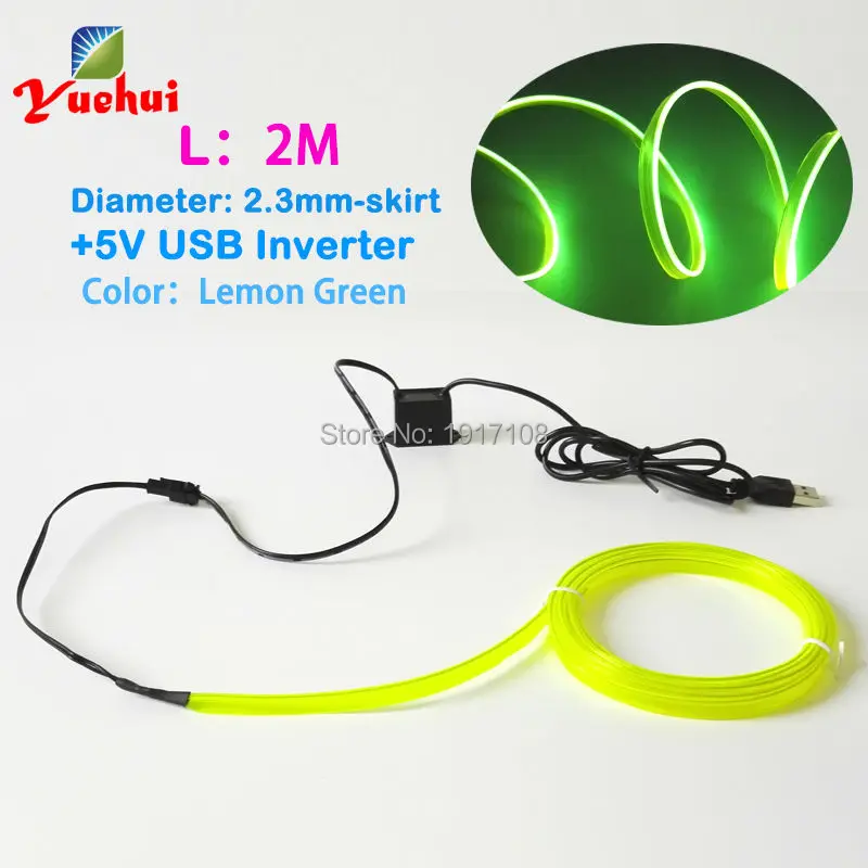 Светодиодная неоновая лампа 10 цветов длина 2 м 3 мм с USB драйвером 5 В|light for|light for