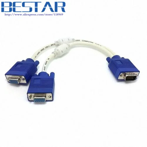 RGB, VGA, SVGA Male к 2 VGA two HDB15 Female разветвитель адаптер Удлинительный кабель w/ core VGA разветвитель адаптер Соединительный преобразователь