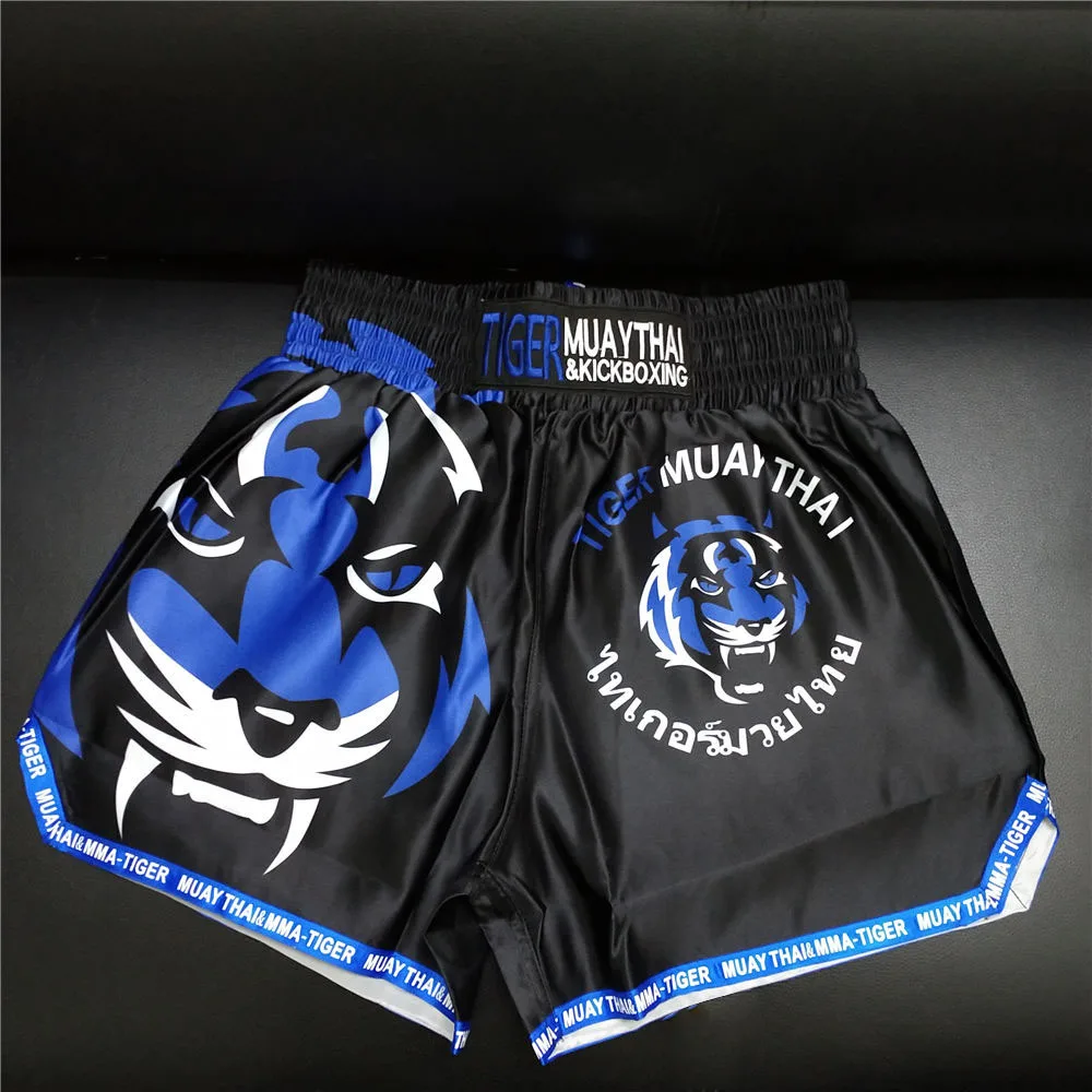 Navy Blue MMATrunks дышащие шорты с принтом для бокса ММА, мужские шорты, кикбоксинг, муай-тай боксео Грэпплинг, тайские Тренировочные Короткие штаны - Цвет: Navy Blue