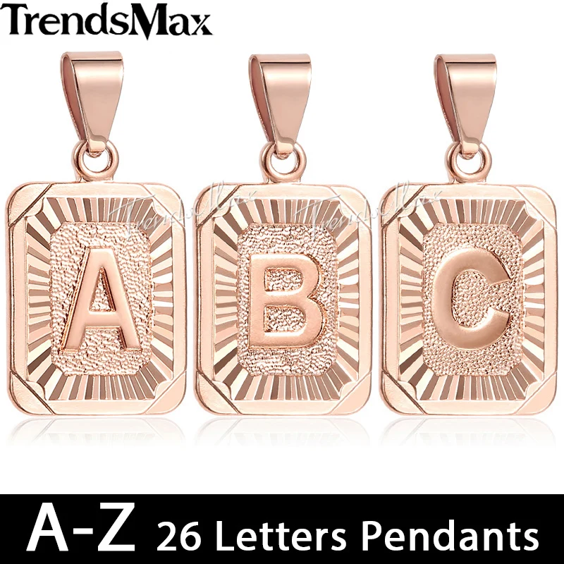 Trendsmax A-Z 26 подвески-буквы 585 розовое золото Подвески из серебра для женщин мужчин