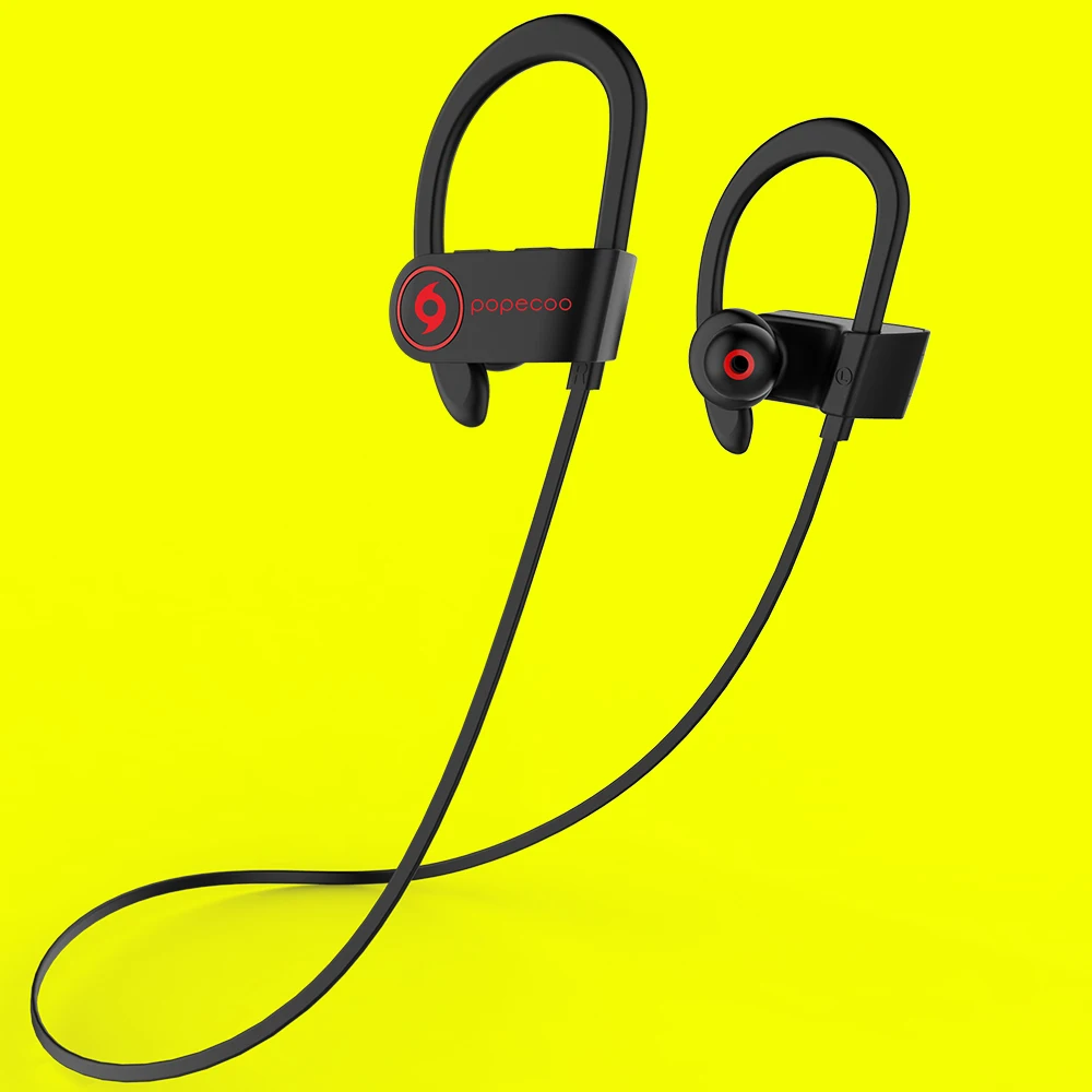 Поупку Спортивные Беспроводные Bluetooth Наушники IPX5 Защита от Пота с Крючком на Ухе 110mAh Стерео Звук и Микрофоном HD.