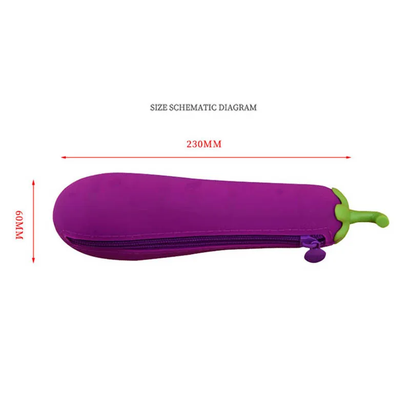 Мини каваи креативный Баклажан школьный пенал милый силикагель для мальчиков