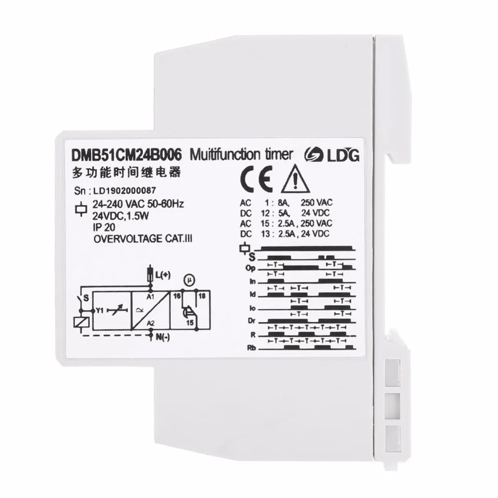 DC 24V AC 24-240V Multi-voltage Time Relay Delay OFF Switch w/ 7 Function Choices LED Indication Potentiometer Set | Обустройство