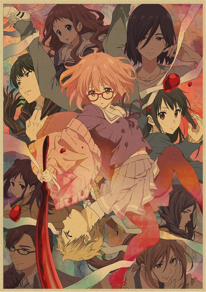 Kyokai no kanata Мирай Курияма Наклейка на стену плакат из крафт-бумаги наклейки японский домашний декор крафт-бумага наклейки на стену