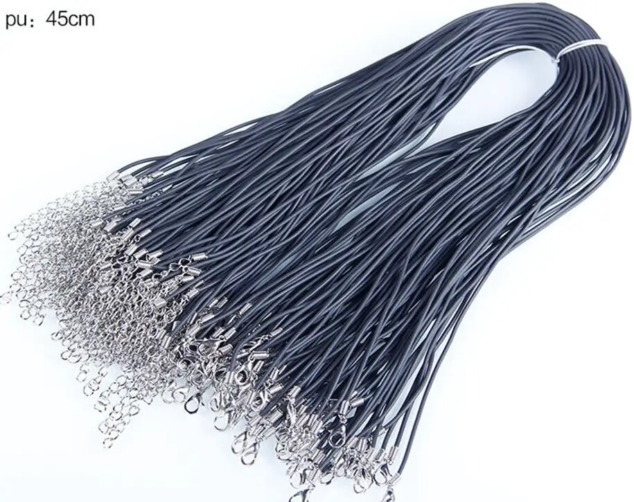 Цепочка Из Вощеной веревки для мужчин и женщин ожерелье-чокер черная кожаная