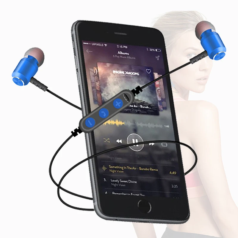 Модные магнитные Bluetooth наушники Eaphone V5.0 стерео спортивные водонепроницаемые