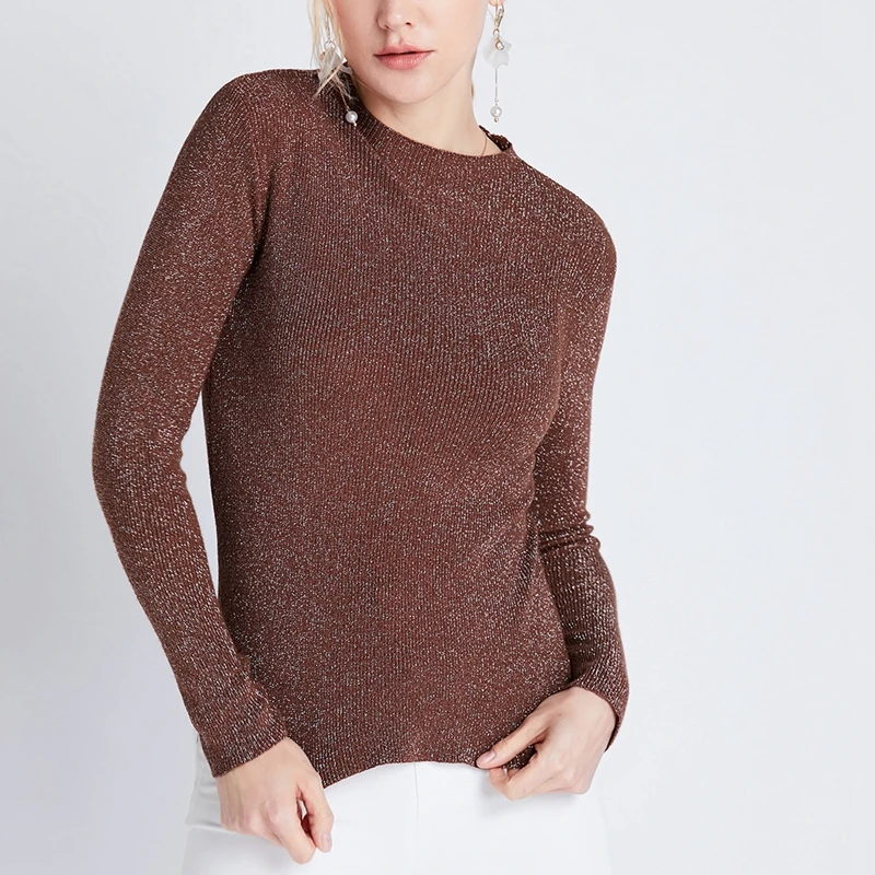 Фото BYGOUBY Blingbling Women Pullover And Sweaters Spring Autumn Shinny Lurex Basic 2019 Korea Style Knit Top Femme Женская одежда BYGOUBY Blingbling Women Pullover And Sweaters Spring Autumn Shinny Lurex Basic 2019 Korea Style Knit Top Femme Женская одежда