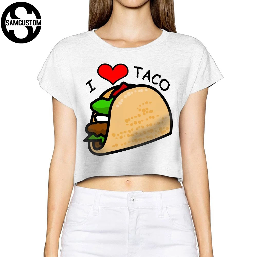 SAMCUSTOM Camisetas настоящий короткий новый i love taco 3D принт летняя модная уличная