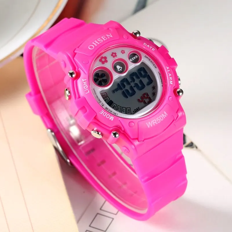 Цифровые кварцевые детские спортивные часы OHSEN для женщин и детей подарки на