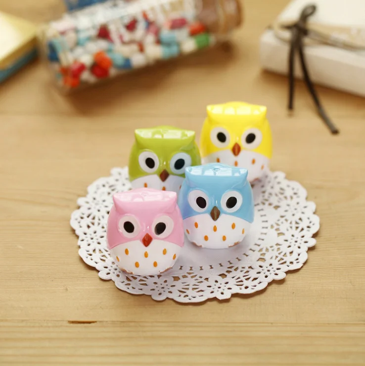 1 шт. милая сова Портативный точилка для карандашей Резак Роллинг ручка нож