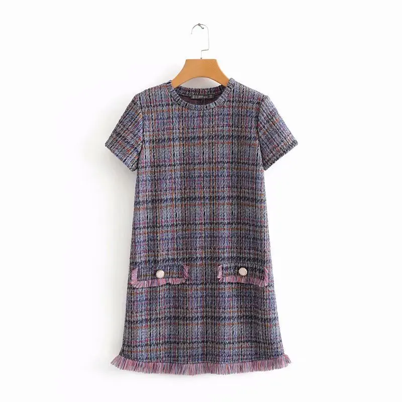 2018 летние Для женщин платья Европа Стиль короткий рукав элегантность оборками О