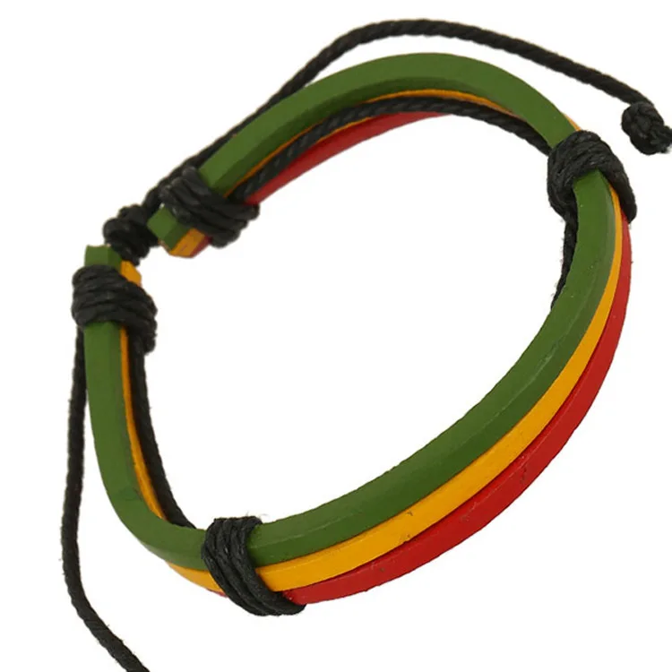 The Men And Women Of Red Green Yellow Color Woven Leather Bracelet Outlets | Украшения и аксессуары