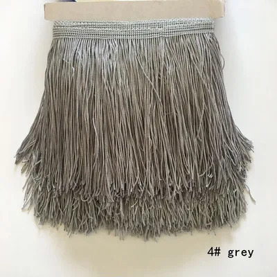 grey 1 yards 1 ярд 15 см длинная бахрома кружево кисточка полиэстер кружевная отделка Лента для латинских танцев юбка занавеска бахрома для шитья - Цвет: grey 1 yards