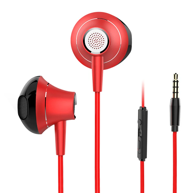LOPPO HD4 профессиональные наушники-вкладыши металлические басы HiFi музыкальные наушники с микрофоном для xiaomi iPhone 5 6 se проводные наушники - Цвет: Metal earbuds red