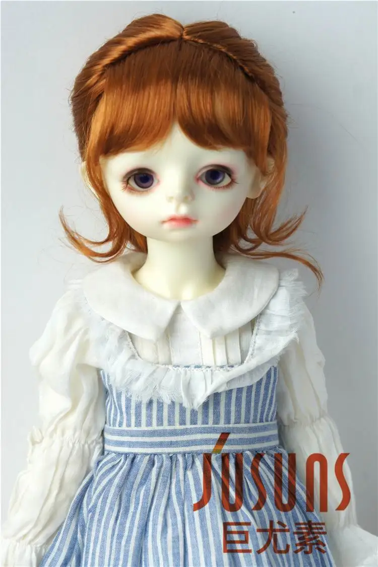 JD413 1/4 1/3 красивый принцесса коса BJD синтетический мохер парики Размер 7-8 дюймов 8-9 дюймов 9-10 дюймов волосы стиль Мода Кукла аксессуары - Цвет: 9-10inch Carrot
