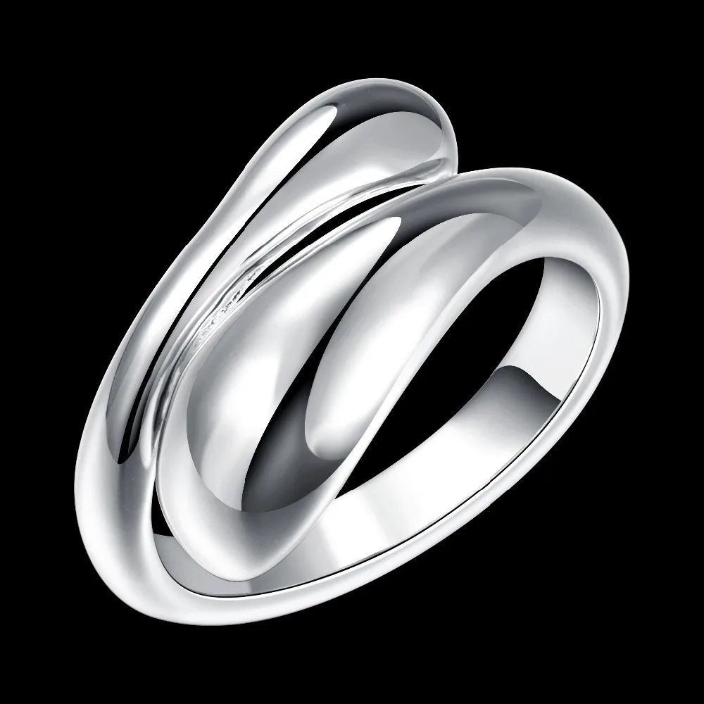 R012 Top Silver Plated 925 rings teardrop snake open Ring for Women Men vintage Jewelry Finger Rings femme anel anillos | Украшения и