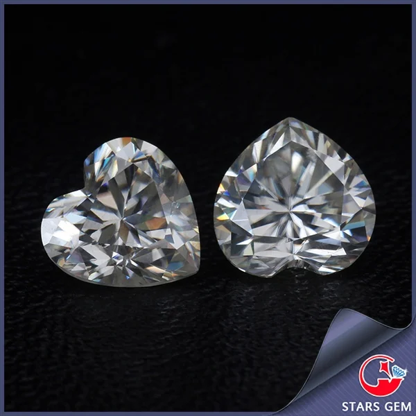 Белый цвет Moissanite драгоценные камни DEF 6*6 мм в форме сердца свободные моиссаниты