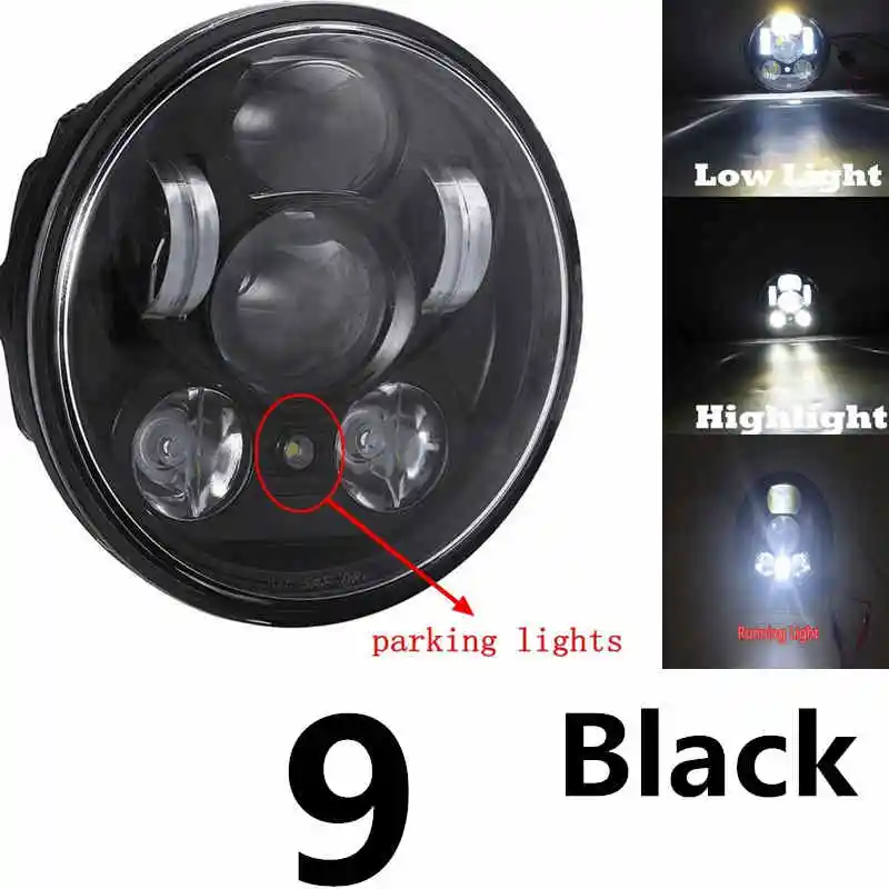 Фара головного света мотоциклетная H4 5 3/4 дюйма 75 RGB светодиодный с пультом ДУ|drl