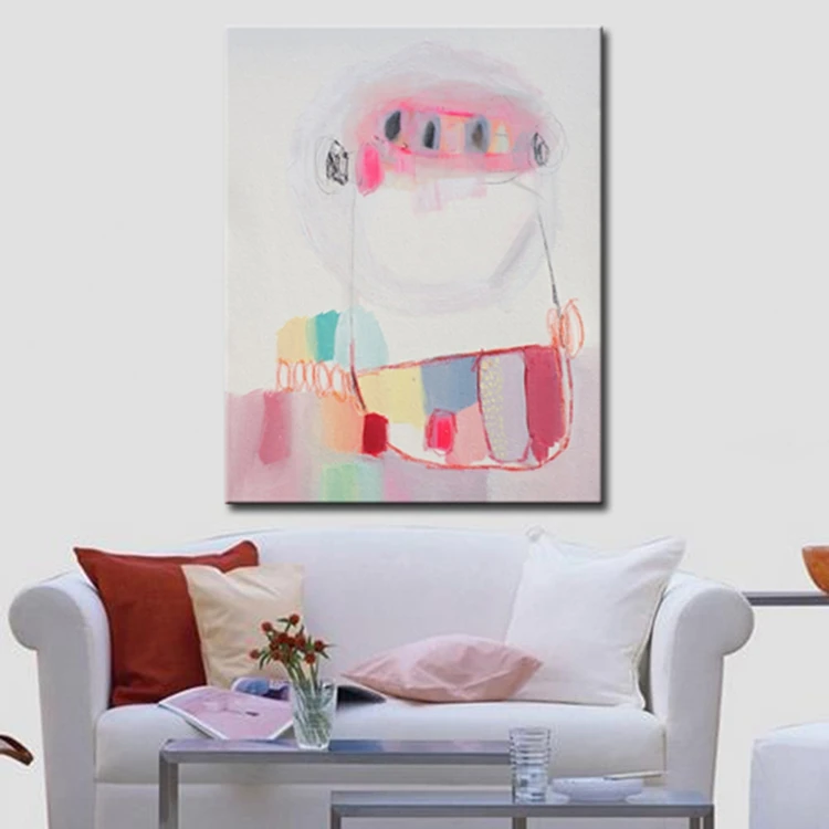 100% ручная роспись Современная Простая цветная Абстрактная живопись на холсте