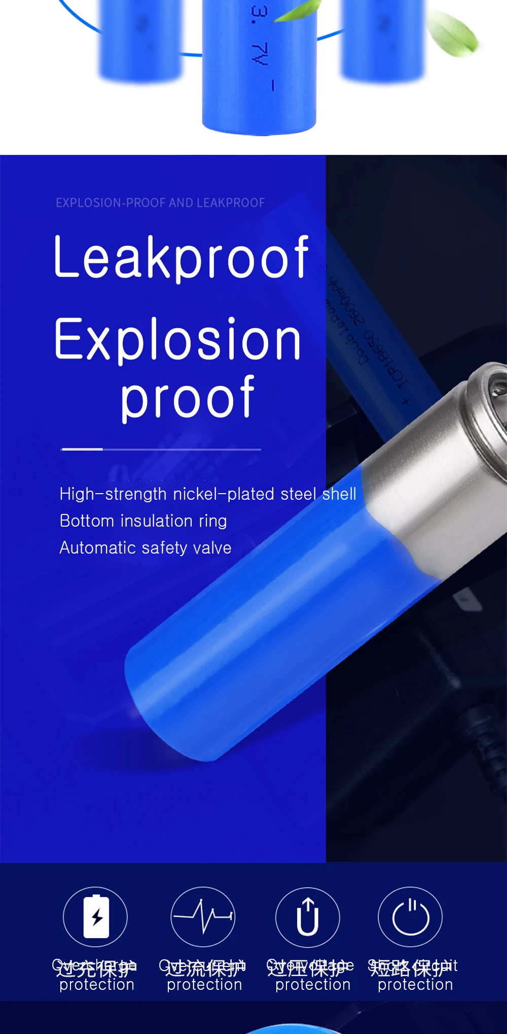 Doulepow 18650 3400 мАч аккумуляторная батарея для фонарика громкоговорителя радио вентилятор и т. Д. Высокое качество Литий-ионные батареи
