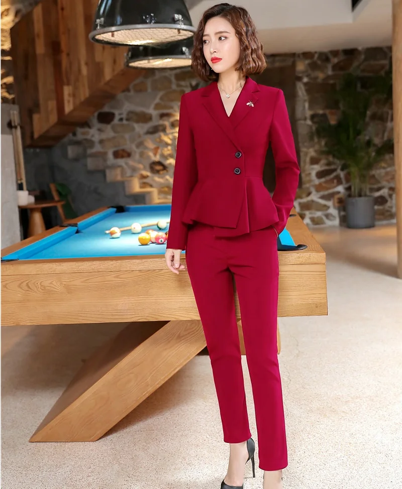 Формальная форма дизайнерские брючные костюмы брюки и куртки комплекты для