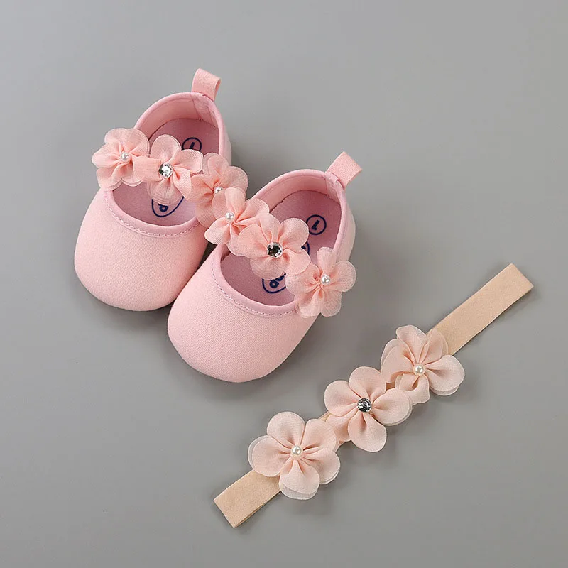 pink 12CM 1set Комплект оголовья для обуви с большим цветком для маленьких девочек; Осенняя обувь для новорожденных девочек; обувь для малышей младенцев; детская обувь ботиночки Schoenen - Цвет: pink 12CM 1set