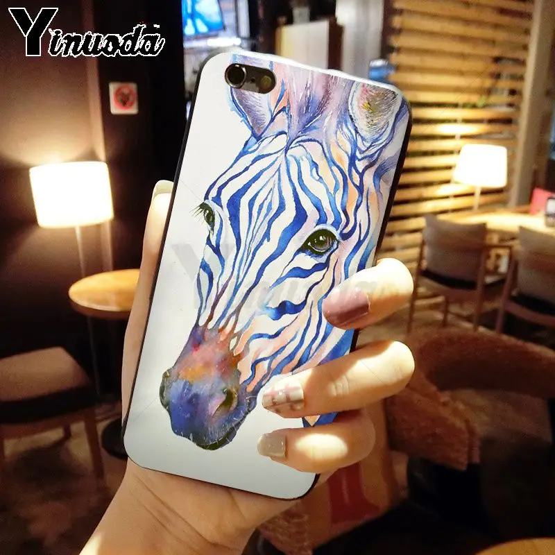 Yinuoda корова Альпака зебра жираф мягкий силиконовый черный чехол для телефона iphone