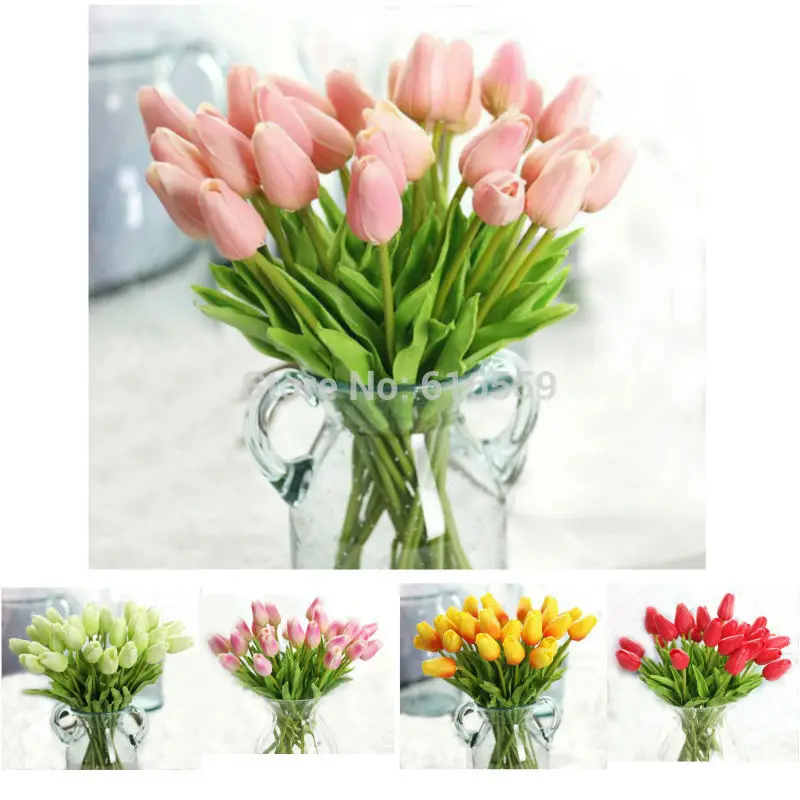 25 шт./лот искусственный цветок тюльпана букет настоящие цветы на ощупь для