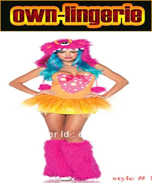 

halloween fancy faux fur costume animal cosplay with leg warmer colorful costume 4710