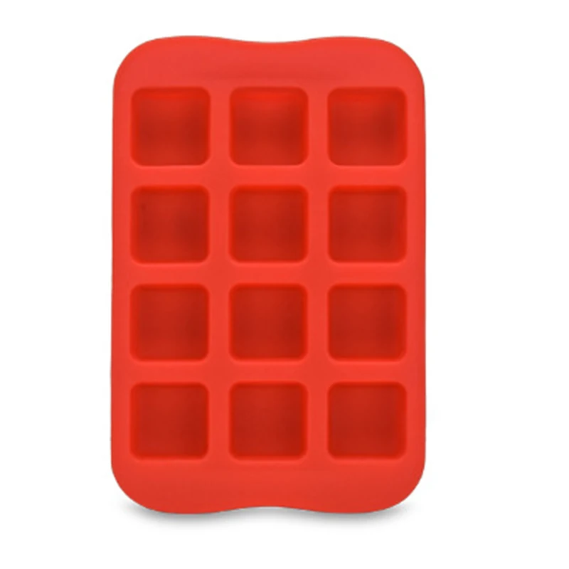 Square Red Форма для торта Звезда квадратная Желейная форма кухонные аксессуары 12 сетка круглая форма для шоколада кубик льда сердце креативный силикон 1 шт - Цвет: Square Red
