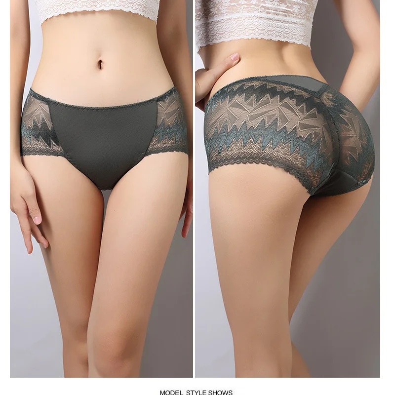 2017 Hot sale Women's Sexy Full Lace Panties With Big Size S-XL High-Crotch Transparent Floral Bow Briefs Underwear Culotte Femm |