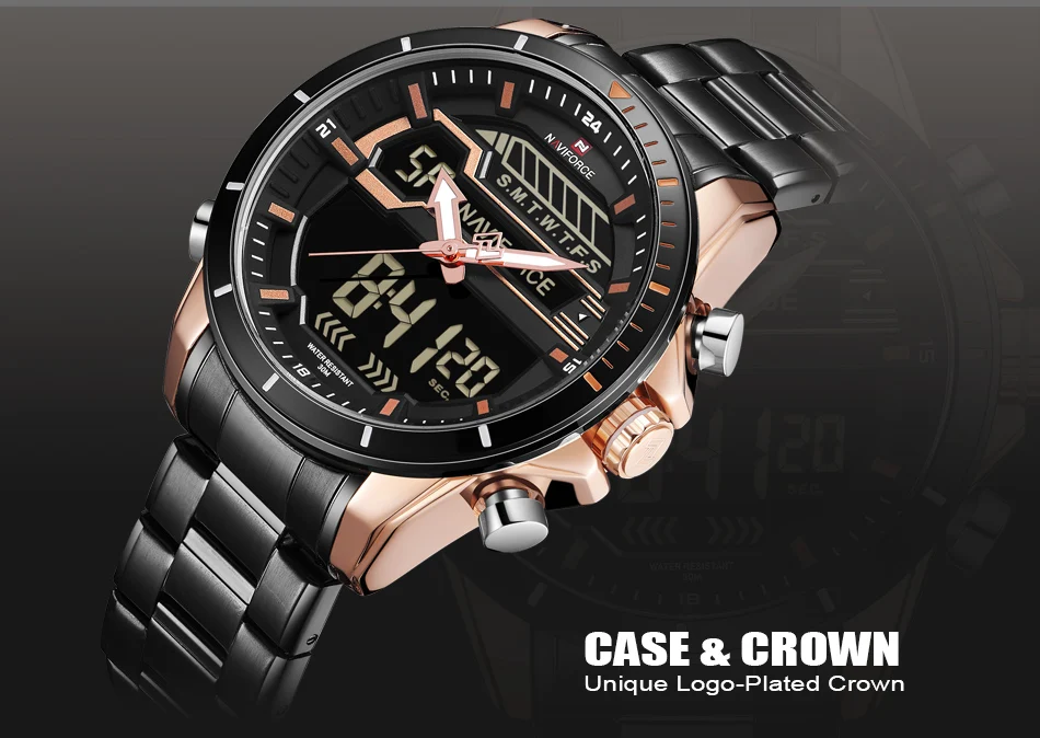 Relogio Masculino Для мужчин s наручные часы naviforce Роскошные Лидирующий бренд Для мужчин Водонепроницаемый спортивные часы Для мужчин кварцевые цифровые часы мужские наручные часы