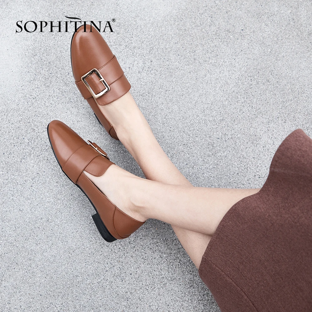 SOPHITINA/Удобные туфли на плоской подошве высокого качества с круглым мыском.