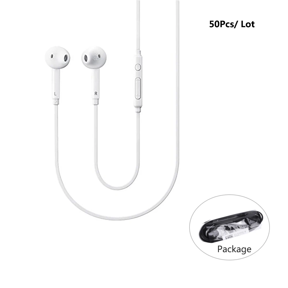 50Pcs/lot Universal 3.5mm In-ear Headphones Wired Earphone With Microphone for All Cellphone Samsung Xiaomi ect | Электроника