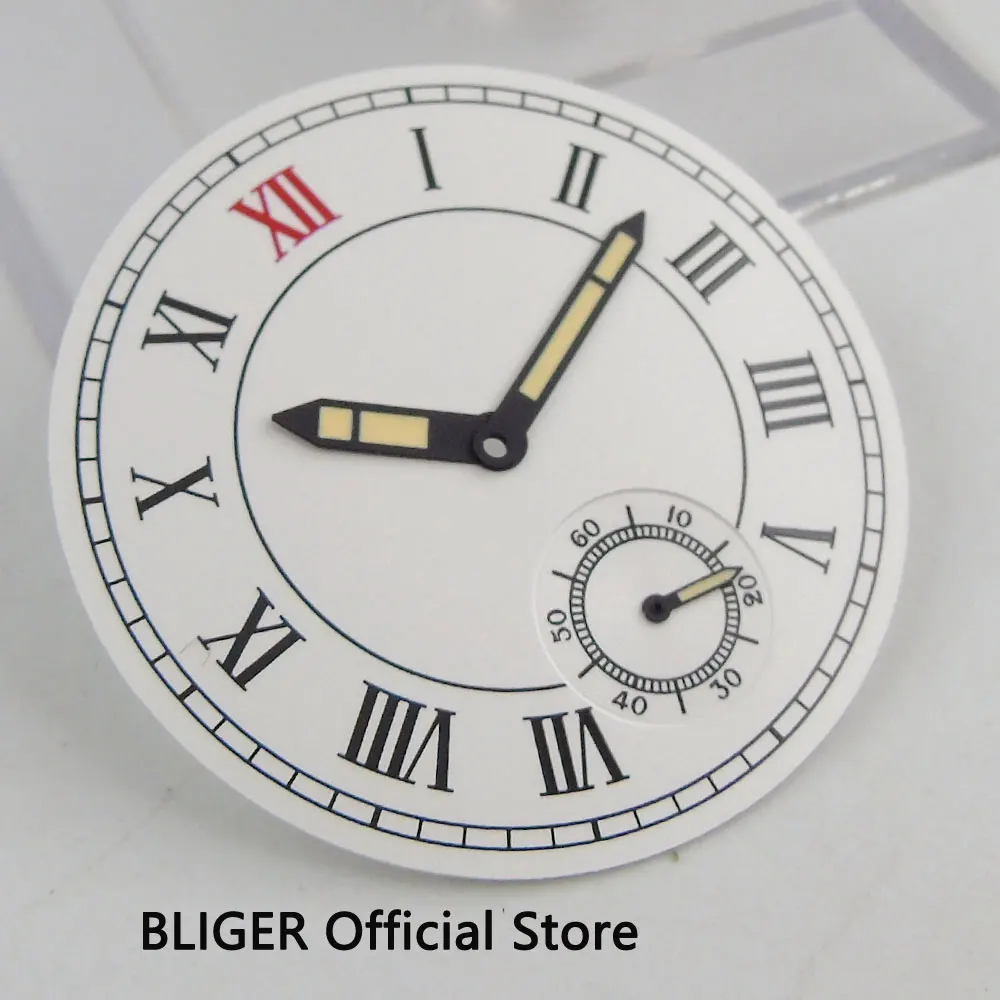 Классический BLIGER 38 9 мм белый стерильный циферблат римские цифры синие стрелки