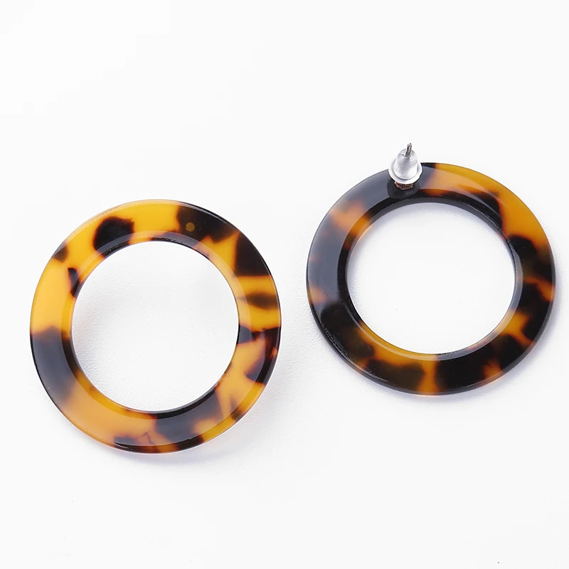 Big Round geometric Acrylic Stud Earrings For Women Acetate Bohemian Jewelry Accessories Pendientes Navidad 2019 | Украшения и