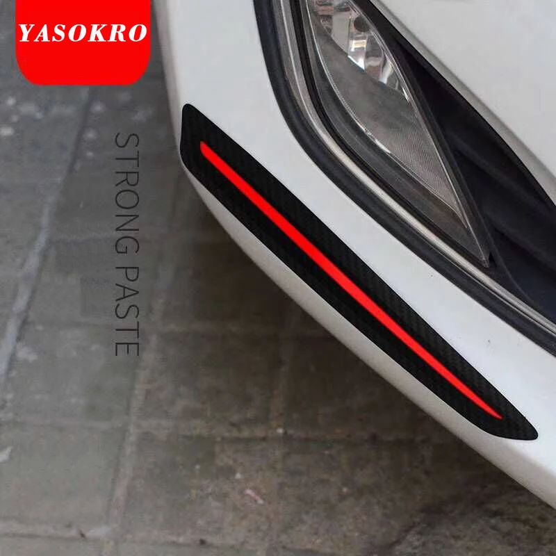 YASOKRO, 2 шт, автомобильная наклейка бампера, защита от царапин, автомобильная передняя/задняя кромка, угловая защита, защита от царапин, Декоративная полоса