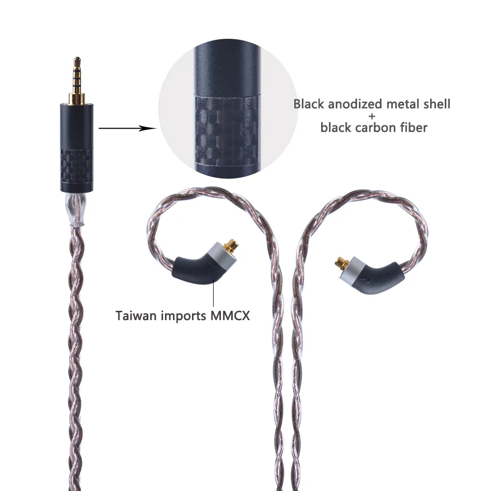 UPOCC NEOTECH 26AWG 7N монокристаллической Медь кабель 2,5/3,5/4,4 мм балансный кабель для наушников с MMCX импорт из Тайваня для HQ8