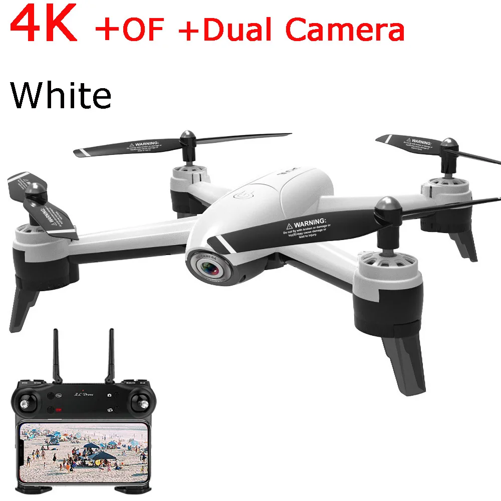 White 4K Optical F Дрон с дистанционным управлением EBOYU SG106 с камерой 4K HD WiFi FPV Follow Me Selfie Drone v-знак фотография оптический поток RC Квадрокоптер Дрон RTF - Цвет: White 4K Optical F