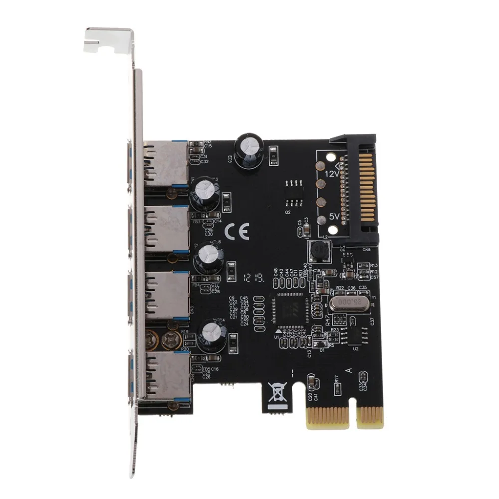 PCI-E PCI Express к USB 3,0 через Чип SATA интерфейс 4 порта адаптер конвертер карта для рабочего стола Windows XP/2003/Vista/Win7/Win8