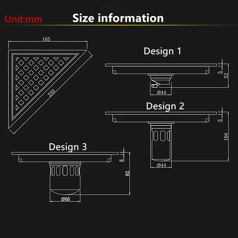 Бесплатная доставка 304 стильная стальная треугольная форма дренажный напольный